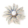 Sunflower Alloy Rhinestone Brooches for Backpack Clothes JEWB-F038-02LG-1