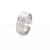 304 Stainless Steel Flat with Word Love Open Cuff Ring for Women RJEW-S405-205P-3