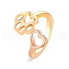 Paw Print with Heart Alloy Cuff Rings for Women WGE50A0-03-3
