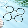 4pcs Natural Coconut & Natural Cultured Freshwater Pearl Braided Bead Bracelets for Women BJEW-JB11659-1