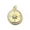 Brass Micro Pave Cubic Zirconia Pendants KK-C090-24G-1