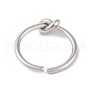 Non-Tarnish Simple Knotted 304 Stainless Steel Open Cuff Ring for Women Men RJEW-Z038-05P-3