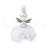 5Pcs 5 Styles Polyester Lace Pendants PALLOY-MZ00739-2