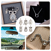  6Pcs 6 Style Alloy Rhinestone Hang Snap Base Pendants FIND-NB0003-51-5