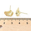 Brass Nuggets Stud Earrings EJEW-Z105-01G-3