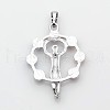 Platinum Plated Alloy Gemstone Pendants G-J179-01P-2