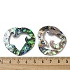 Natural Paua Shell Pendants Geometric Charms SSHEL-N038-01B-3