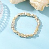 Natural Trochus Shell Beads Stretch Bracelets for Men Women BJEW-JB11685-1
