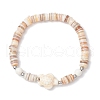 Natural Freshwater Shell with Synthetic Turquoise Beads Stretch Bracelets for Men Women BJEW-JB11744-01-2