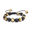 Round Stone Braided Bead Bracelets Set BJEW-JB07260-03-1