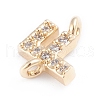 Brass Micro Pave Cubic Zirconia Letter Links ZIRC-I042-16G-F-3