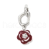 Brass Micro Pave Clear Cubic Zirconia Fold Over Clasps KK-U059-46P-1