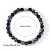 Natural Blue Veined Stone Black Agate Cylinder Men's Bracelets MW6661-5