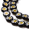 Handmade Millefiori Glass Flat Round Bead Strands X-LK-P011-20-4