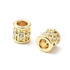 Column Brass Micro Pave Clear Cubic Zirconia European Beads KK-L237-017G-2