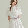 15 Yards Double Side Embroidery Flowr Polyester Lace Ribbons OCOR-WH0045-37-6