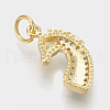 Brass Micro Pave Cubic Zirconia Charms ZIRC-Q018-049G-2