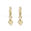 S925 Sterling Silver Rhombus Hoop Earrings ZM7245-6