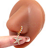 316L Surgical Stainless Steel Cubic Zirconia Dangle Hoop Nose Ring with Charms WG2DADE-30-1