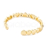 Heart Brass Pave Clear Cubic Zirconia Evil Eye Open Cuff Bangles with Enamel for Women BJEW-S147-06G-02-3