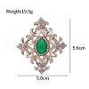 Baroque Style Rhombus Zinc Alloy Rhinestone Brooches PW-WGB385F-01-2