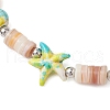 Sea Turtles and Starfish Natural Freshwater Shell Beads Bracelets BJEW-55.0-03-4