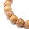 8.5mm Dyed Natural Maifanite/Maifan Stone Round Beads Stretch Bracelet for Girl Women BJEW-JB07178-6
