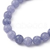 Natural Quartz(Dyed) & Lapis Lazuli(Dyed) Stretch Beaded Bracelets BJEW-JB05426-03-3