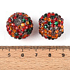 Autumn Theme Resin Rhinestone Round Beads OACR-N145-02-3