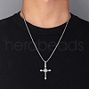 Zinc Alloy with Rhinestone Cross Pendant Necklaces NJEW-M211-07A-P-3