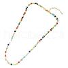 Colorful Disc Natural Mixed Stone & Freshwater Pearl Beaded Necklaces LX1116-5