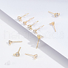 BENECREAT 80Pcs Brass Stud Earring Findings KK-BC0009-38-4