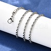 Tarnish Resistant 304 Stainless Steel Rope Chain Necklaces STAS-M174-014P-B-2