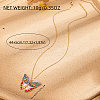 Bohemian Vintage Brass Enamel Hollow Colorful Evil Eye Butterfly Pendant Necklaces for Women EO6638-2