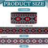 7M Ethnic Style Polyester Rhombus Flower Jacquard Ribbon OCOR-WH0101-05-2