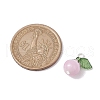 Natural Selenite(Dyed) Imitation Cat Eye Round Pendants PALLOY-TA00133-01-2
