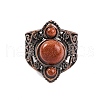 Synthetic Goldstone Retro Finger Rings RJEW-B067-01R-16-2