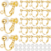 SOFPLATE 36Pcs Brass Screw On Clip-on Earring Findings KK-SP0001-18G-1