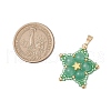 Natural Green Aventurine Star Pendants PALLOY-JF03116-04-2