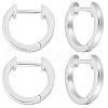 Beebeecraft 2 Pairs Rhodium Plated 925 Sterling Silver Huggie Hoop Earrings STER-BBC0007-36-1