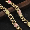 Brass Enamel Links Bracelets for Women BJEW-B125-06G-3