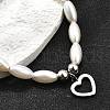 304 Stainless Steel Heart Charm Bracelets for Women BJEW-C098-09P-3