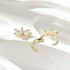 Brass Clear Cubic Zirconia Hoop Earrings EJEW-Q014-27G-4