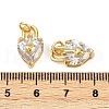 Brass Micro Pave Clear Cubic Zirconia Pendants KK-S526-64G-3