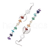 Natural Mixed Stone & Synthetic Turquoise Dangle Earrings EJEW-JE06051-02-4