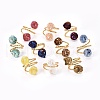 Adjustable Natural Druzy Agate Finger Rings RJEW-I062-01G-1