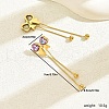 Fashionable Stainless Steel Bowknot Tassel Stud Earrings AO5773-1-5
