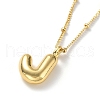 Initial Letter Brass Pendant Necklaces NJEW-A015-21G-J-1