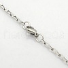 Unisex Casual Style 304 Stainless Steel Box Chain Necklaces STAS-O037-14P-2