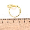 Brass Micro Pave Clear Cubic Zirconia Cuff Rings for Women RJEW-U047-20G-5
